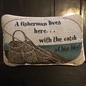 Fishing theme pillow